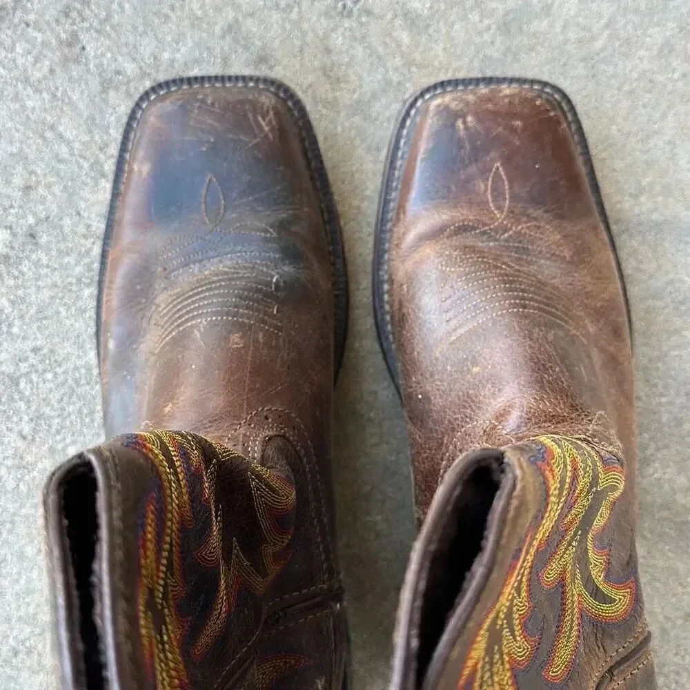Justin Driller Western Work Boot Brown Men’s Size 9.5 Oil Resistant